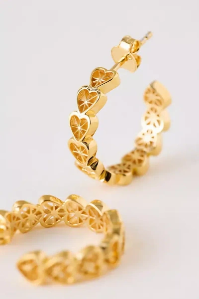 Rachel Jackson Love Story Heart Hoop Earrings In Gold