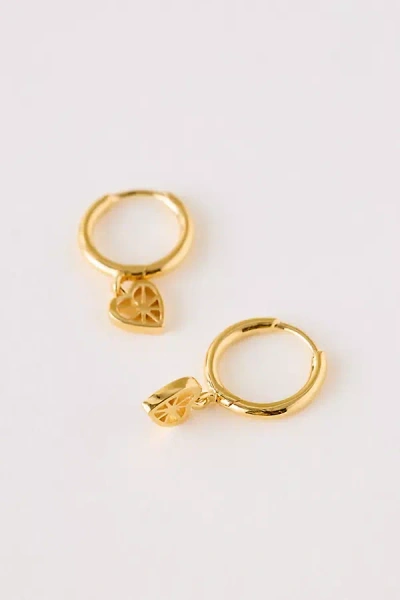 Rachel Jackson Love Story Heart Huggie Earrings In Gold