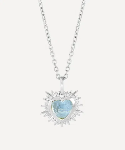 Rachel Jackson Sterling Silver Electric Love March Birthstone Necklace