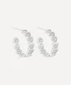 Rachel Jackson Sterling Silver Love Story Heart Hoop Earrings In White
