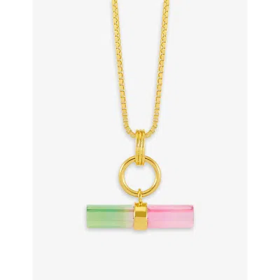 Rachel Jackson Womens Gold Watermelon T-bar 22ct Yellow Gold-plated Sterling Silver And Quartz