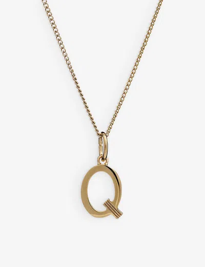 Rachel Jackson Art Deco Q Initial 22ct Yellow Gold-plated Sterling-silver Necklace In 22 Carat Gold Plated