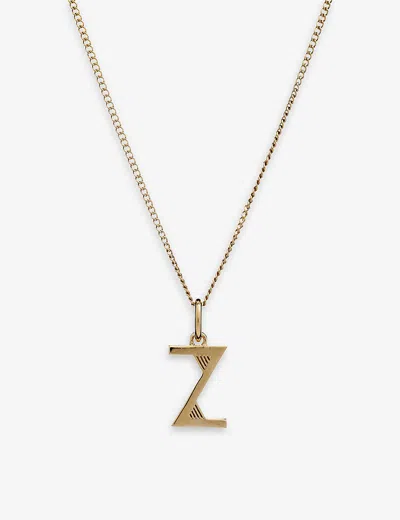 Rachel Jackson Art Deco Z Initial 22ct Yellow Gold-plated Sterling Silver Necklace In 22 Carat Gold Plated