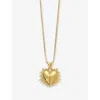 Rachel Jackson Womens Electric Deco Heart 18ct Gold-plated Sterling Silver Necklace
