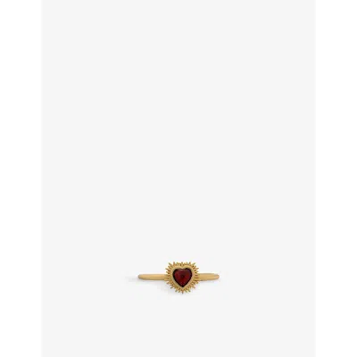 Rachel Jackson Womens Yellow Gold Electric Love Mini Heart 22ct Yellow Gold-plated Sterling-silver A