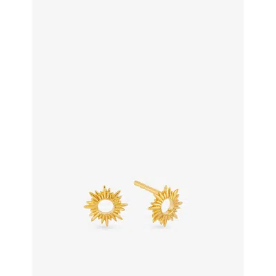 Rachel Jackson Womens  Eternal Sun 22ct Yellow Gold-plated Sterling-silver Stud Earrings