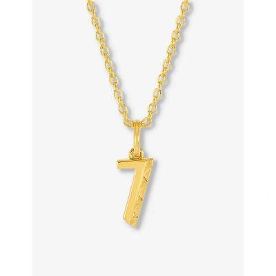 Rachel Jackson Womens Gold Symbolic Number Seven 22ct Yellow-gold Plated Sterling-silver Pendant Nec