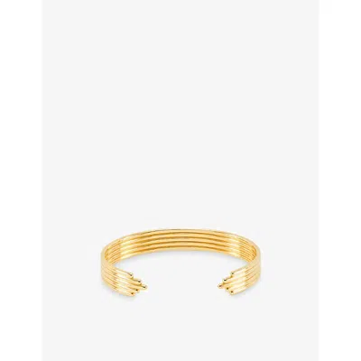 Rachel Jackson Womens Lifestream Statement 18ct Yellow Gold-plated 925 Sterling-silver Bangle
