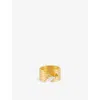 Rachel Jackson Womens Lifestream Statement 18ct Yellow Gold-plated 925 Sterling-silver Ring In Gold