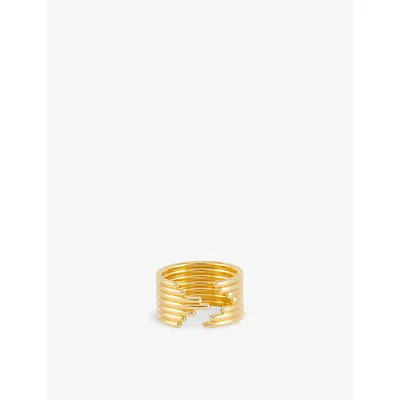 Rachel Jackson Womens Lifestream Statement 18ct Yellow Gold-plated 925 Sterling-silver Ring
