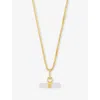 Rachel Jackson Womens Love T-bar Mini 22ct Yellow Gold-plated Sterling-silver And Rose Quartz Necklace