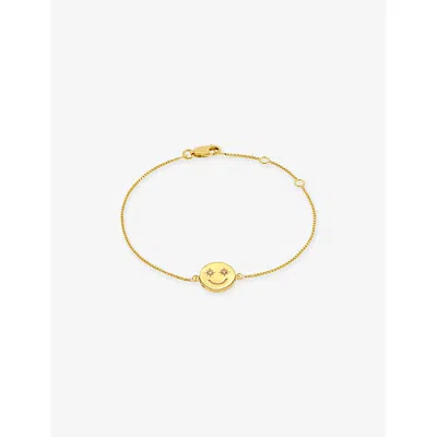 Rachel Jackson Womens Mini Happy Face 18ct Gold-plated Sterling Silver Bracelet