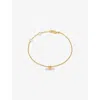 Rachel Jackson Womens Mini Love T-bar 22ct Yellow Gold-plated Sterling-silver And Rose Quartz Bracelet