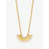 Rachel Jackson Womens Mini Rising Sun 18ct Gold-plated Sterling Silver And White Topaz Necklace