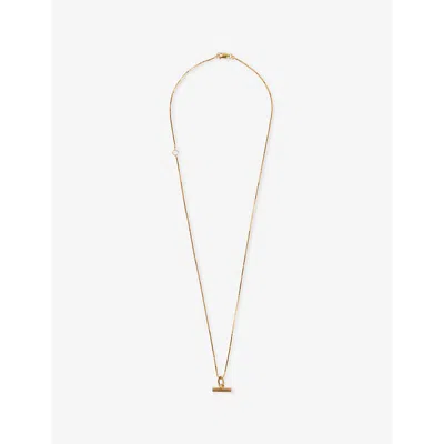 Rachel Jackson Womens Mini T-bar 22ct Yellow-gold Plated Sterling-silver Necklace