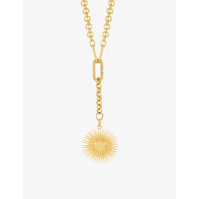 Rachel Jackson Womens  Electric Goddess Hardware Chain 22ct Yellow Gold-plated Sterling-silver Neckla