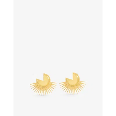Rachel Jackson Womens  Electric Goddess Statement 22ct Yellow Gold-plated Sterling-silver Earrings