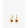 Rachel Jackson Womens  Electric Love  January Birthstone Heart 22ct Yellow Gold-plated Sterling-silve In Gold