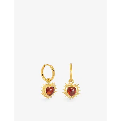Rachel Jackson Womens  Electric Love  January Birthstone Heart 22ct Yellow Gold-plated Sterling-silve