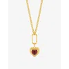 Rachel Jackson Womens  Electric Love January Birthstone Heart 22ct Yellow Gold-plated Sterling-silver In Gold