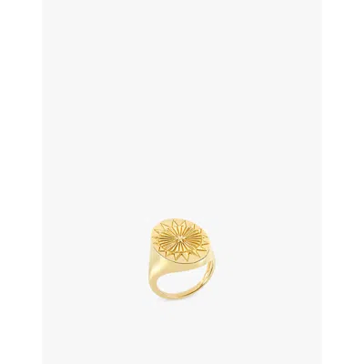 Rachel Jackson Womens Statement North Star Pinky 22ct Yellow Gold-plated Sterling-silver Ring