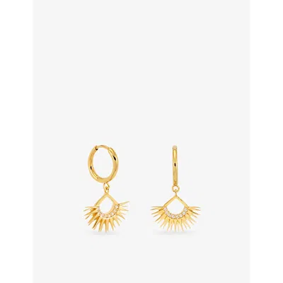 Rachel Jackson Womens  Rising Sun Birthstone 22ct Yellow Gold-plated Sterling-silver And White Topaz