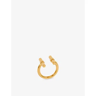 Rachel Jackson Womens T-bar Adjustable 18ct Gold-plated Sterling Silver Ring