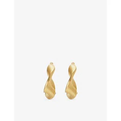 Rachel Jackson Womens Twisted 18ct Yellow Gold-plated Sterling-silver Hoop Earrings