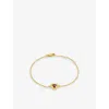 Rachel Jackson Womens Yellow Gold Electric Love Heart 22ct Gold-plated Sterling-silver And Garnet Br In Yellow Gold