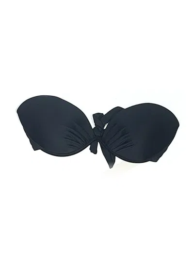 Pre-owned Rachel Lym Swimsuit Top Black Solid Pattern Swimwear