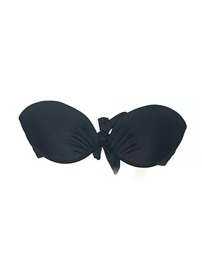 Pre-owned Rachel Lym Swimsuit Top Black Solid Pattern Swimwear