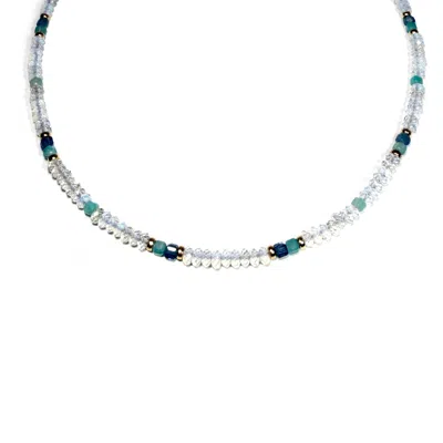 Rachel Nathan Women's Blue / Neutrals Mini Beaded Opalite & Aquamarine Necklace In Multi
