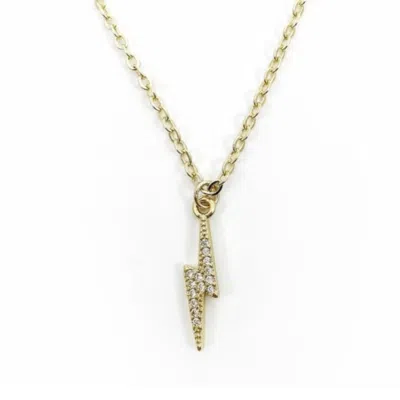 Rachel Nathan Women's Gold Pavé Lightning Bolt Necklace