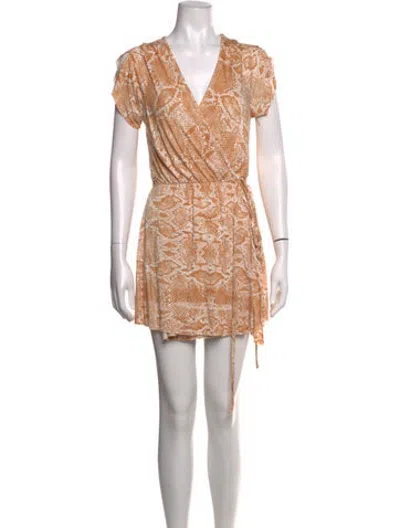 Pre-owned Rachel Pally Animal Print Mini Dress In Neutrals