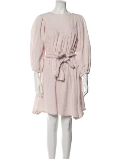 Pre-owned Rachel Pally Bateau Neckline Knee-length Dress In Pink