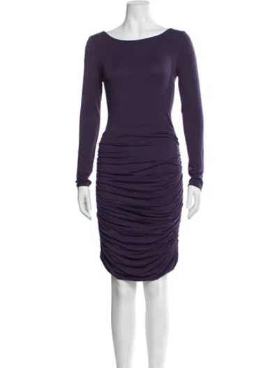 Pre-owned Rachel Pally Bateau Neckline Knee-length Dress In Purple