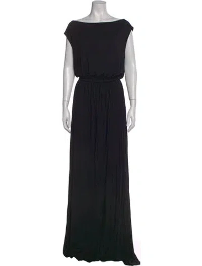 Pre-owned Rachel Pally Bateau Neckline Long Dress In Black
