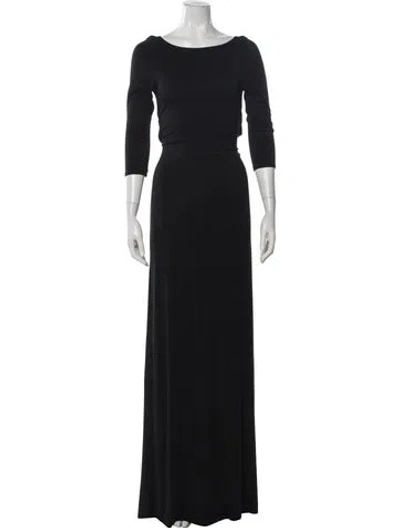 Pre-owned Rachel Pally Bateau Neckline Long Dress In Black