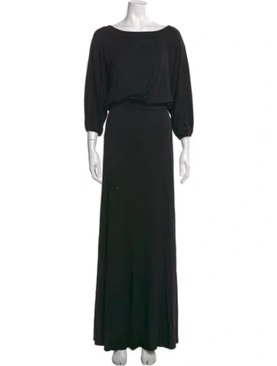 Pre-owned Rachel Pally Bateau Neckline Long Dress In Black