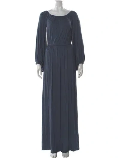 Pre-owned Rachel Pally Bateau Neckline Long Dress In Blue