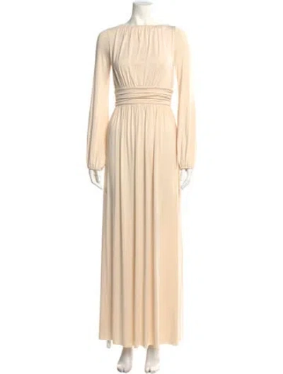 Pre-owned Rachel Pally Bateau Neckline Long Dress In Neutral