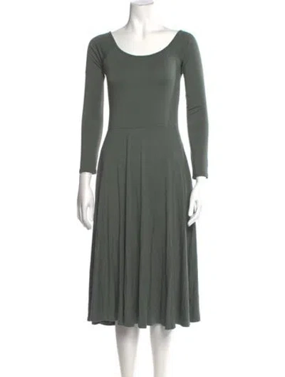 Pre-owned Rachel Pally Bateau Neckline Midi Length Dress In Green