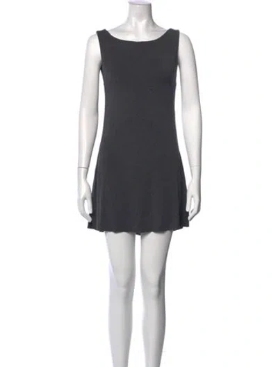 Pre-owned Rachel Pally Bateau Neckline Mini Dress In Gray
