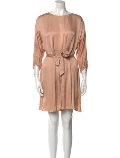Pre-owned Rachel Pally Bateau Neckline Mini Dress In Neutral