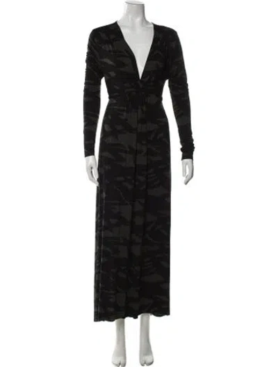Pre-owned Rachel Pally Camouflage Print Long Dress W/ Tags In Green