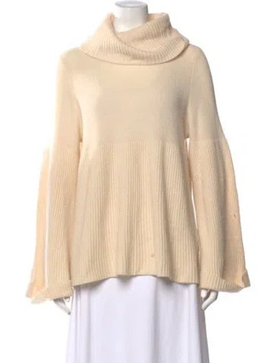 Pre-owned Rachel Pally Cashmere Turtleneck Sweater In Neutral