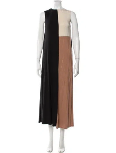 Pre-owned Rachel Pally Colorblock Pattern Long Dress In Black