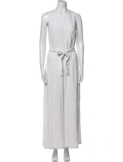 Pre-owned Rachel Pally Crew Neck Jumpsuit In White