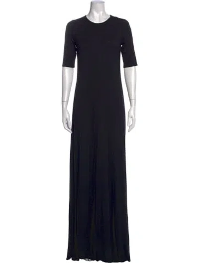 Pre-owned Rachel Pally Crew Neck Long Dress In Black