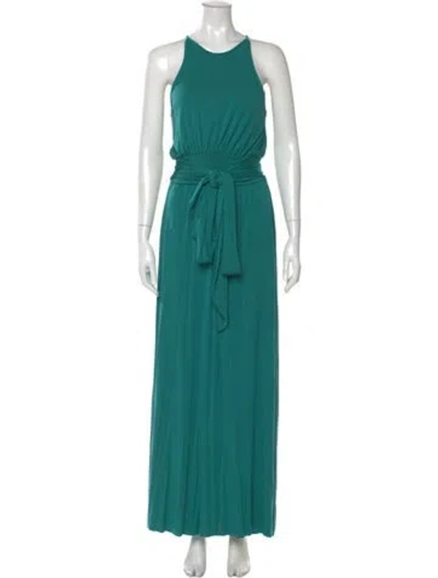Pre-owned Rachel Pally Crew Neck Long Dress In Green